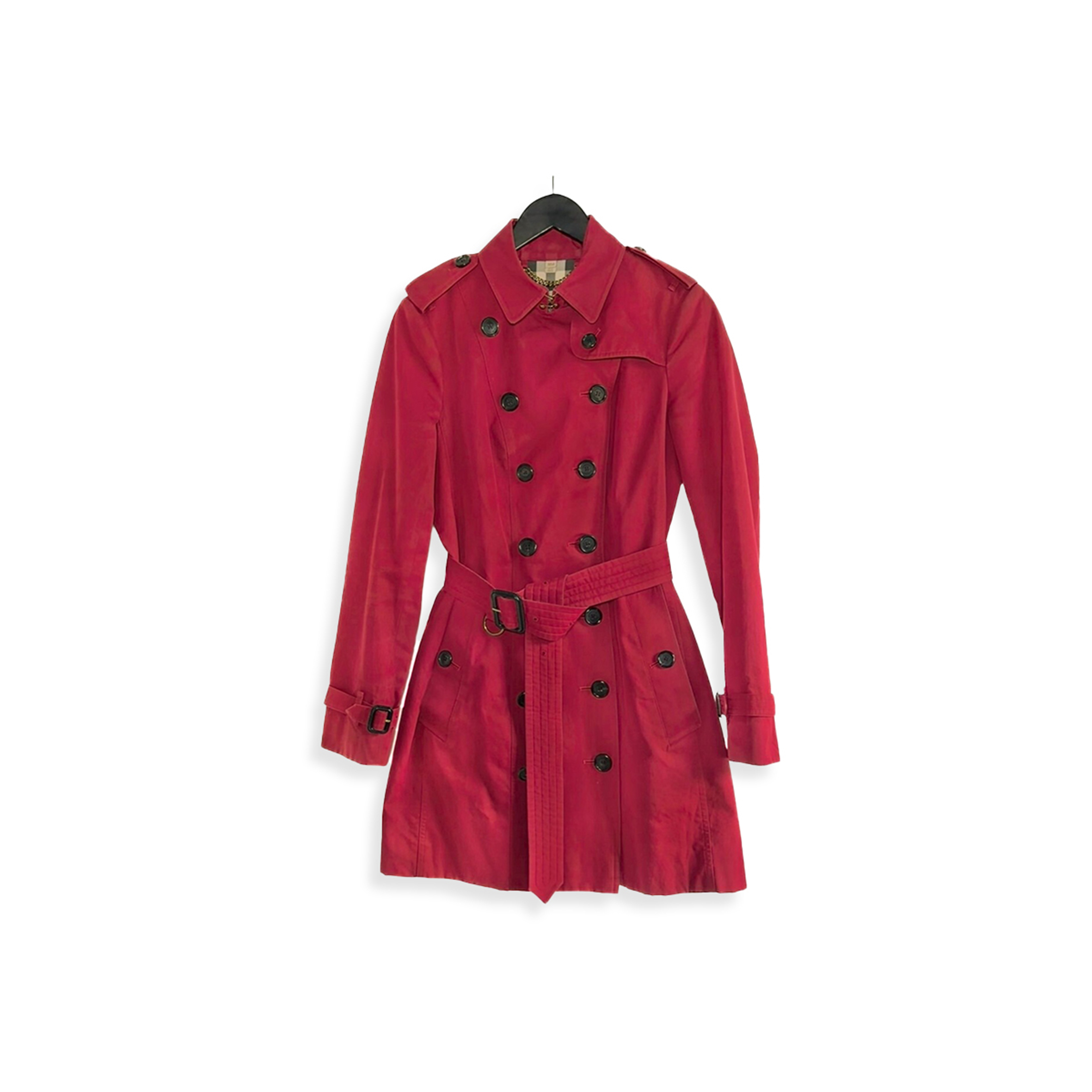 BURBERRY THE SANDRINGHAM RED DOUBLE BREASTED TRENCH COAT 
